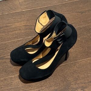 L.A.M.B. Black Suede Women's Heels Size 9.5